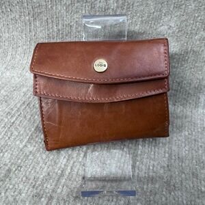 Lodis Brown Leather Trifold Wallet Coin‎ Purse Card Holder Small